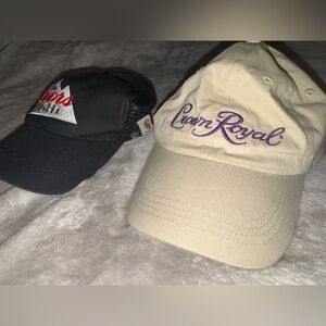 Coors Light Carhartt Hat & Crown Royal Embroidered Beige Cap with Purple Script